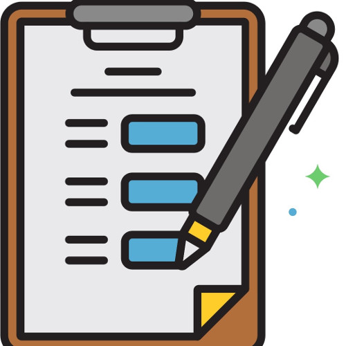 Illustration of a Form with a Pen on a Clipboard